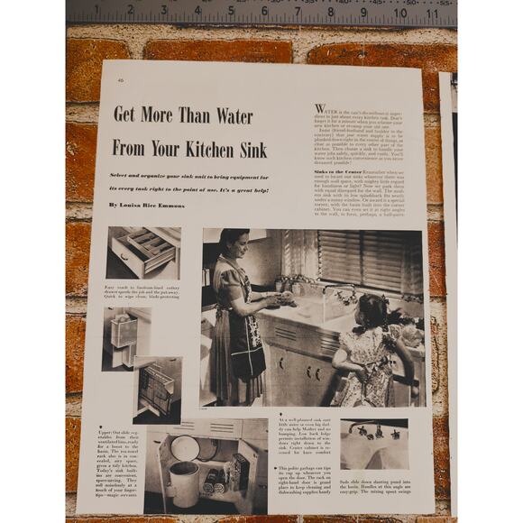 1941 Get More than Water from Your Kitchen Sink Vtg MCM Print Article Appliances - Picture 4 of 12